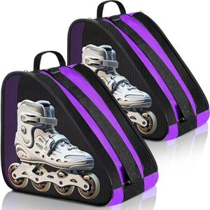 CHENGU Roller Skate Bag Large Capacity Breathable Ice Skate Bag with Adjustable Shoulder Strap Figure Skating Bag Skate Accessories for Boys Girls Adults (Purple)