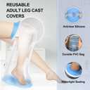 YUNCHI Adult Waterproof Leg Cast Cover for Shower with Non-slip Bottom, Reusable Watertight Cast Protector for Shower Leg for Ankle, Foot, Knee Injuries, Fits Adult Leg Circumference from 8" to 20"