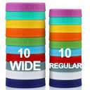 AOZITA 10 WIDE Mouth & 10 REGULAR Mouth Mason Jar Lids - 20 Pack Food Grade Plastic Mason Jar Caps for Ball, Kerr and More Canning Jars - Leakproof & Dishwasher Safe - Multicolor