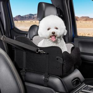 Center Console Dog Car Seat,Pet Puppy Car Seat,Middle Console Dog Armrest Booster Seat for Small Dogs(Black)