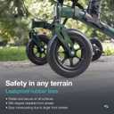 Helavo Upright Walker with Seat, Foldable Stand Up Walker with Rubber Tires, Green