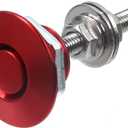 1 Set Vehicle Latch Bumper Hood Pins, 1.25in Universal Aluminum Quick Release Lock Latch Bumper License Plate Lock Clip Push Button Bonnet, Engine Hood Pin, Red