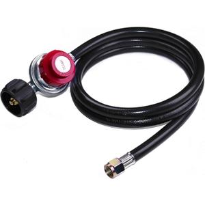 DOZYANT 0-30 PSI Adjustable Propane Regulator with 4 Feet QCC1/Type1 Hose - Fits for Propane Burner Turkey Fryer Smoker and More Appliances - Safety Certified