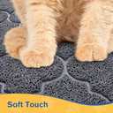 LuxStep Cat Litter Mat Litter Trapping Mat, 23x35 Inch Waterproof and Non-Slip Mat for Clean Floors, Large Litter Pad for Indoor Cat Supplies and Essentials, Grey