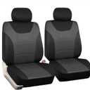 Car Front Seat Covers, 2 Pcs Universal Fit Seat Covers for Sedan, Truck, SUV 1 Pair of Cloth Bucket Seat Covers, Black Gray