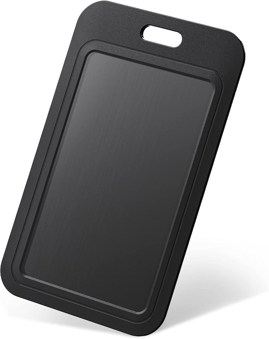 Uniclife 1 Pack Sliding ID Badge Holder Hard Black Vertical Plastic Card Case Protector Pouch with Clear Window for Office School ID Credit Cards Proximity Key Cards Drivers Licenses and Passes