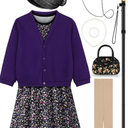 Old Lady Costume for Kids 100 Days of School Costume for Girls 100th Day of School Granny Old Lady Dress Up Accessory
Size 8-10 Y