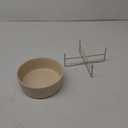 Waggo Simple Solid Dog Bowl and Dog Bowl Stand - Single Iron Stand with Single Ceramic Feeder or Water Bowl (Large, Matte Buttercream)