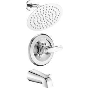8" Rain Shower Faucet Compatible with 13/14 Series Tub Trim Kit, High Pressure Round Rain Shower Head& Handle Set System, Chrome (Valve& Catridge Not Inclued)