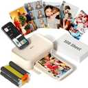 4x6 Photo Printer, CP4100 Photo Printer for iPhone & Android with 108 Sheets & 2 Cartridges, Wi-Fi Wireless Portable Picture Printer, Instant Print Photos, Dye Sublimation, Beige