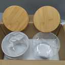 Glass Jars for Laundry Room Organization, Laundry Pods Container with 27 Labels, Detergent Holder with Bamboo Lid, Cute Storage Jars (Set of 2)
