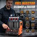 Fuel Injector Cleaner Tester Kit 2000ML 28KHz Ultrasonic & Heated Injector Cleaner Machine 9 Test Mode Injector Tester 4-Cylinder Fuel System Injection Cleaning Tool for 5V/12V Motorcycle Car Injector