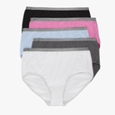 Hanes Women's Just My Size Brief Underwear, Cotton Stretch Brief Panties, Plus Sizes, 5-Pack. Size 11/3x, 10-Pack