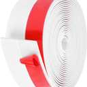 MYFAMIREA Door Weather Stripping 2IN (W) x 20FT (L) Door Draft Stopper Seal Tape Silicone Seal Strip Self Adhesive Shower Sweep Insulation Tape Side Bottom Strip for Sliding Glass Window Gap, White