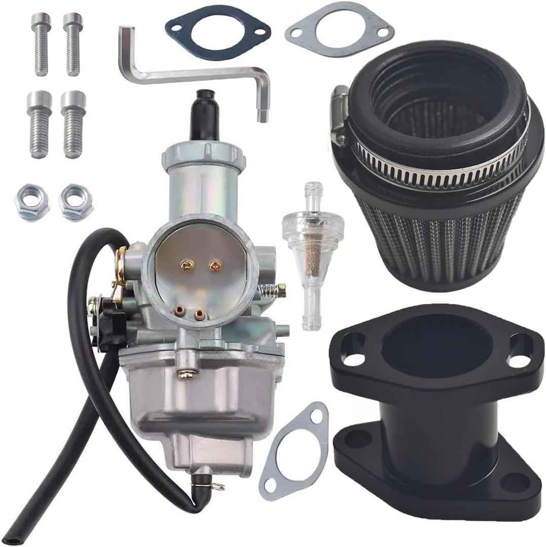 VM26 30mm PZ30 Carburetor Mainfold Intake Inlet Pipe Air Filter for Predator 301cc 420cc 13hp 15hp Engine Mini Bike Go Kart Black