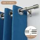 Brushed Nickel 48 to 84 Inch Telescoping Decorative Curtain Rods with Cap Finials