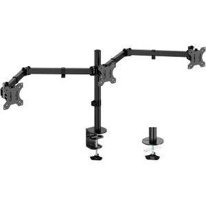 UPGRAVITY Triple Monitor Desk Mount,Three Monitors Stand Fits 3 Screens up to 27 inch,Load Bearing 17.6 lbs Per Arm,Fully Adjustable,Clamp & Grommet Mount,VESA Mount 75x75/100x100mm