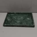 Real Natural Marble Tray for Bathroom, Vanity, Kitchen and Desktop, Rectangle Genuine Marble Stone Tray for Jewelry, Cosmetics, Candles, Lotion, Perfume and Home Decor (12" x 8" x 1.2", Green)