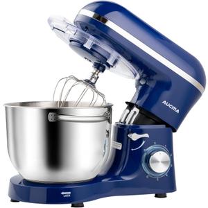 Aucma Stand Mixer,6.5-QT 660W 6-Speed Tilt-Head Food Mixer, Kitchen Electric Mixer with Dough Hook, Wire Whip & Beater (6.5QT, Royal Blue)