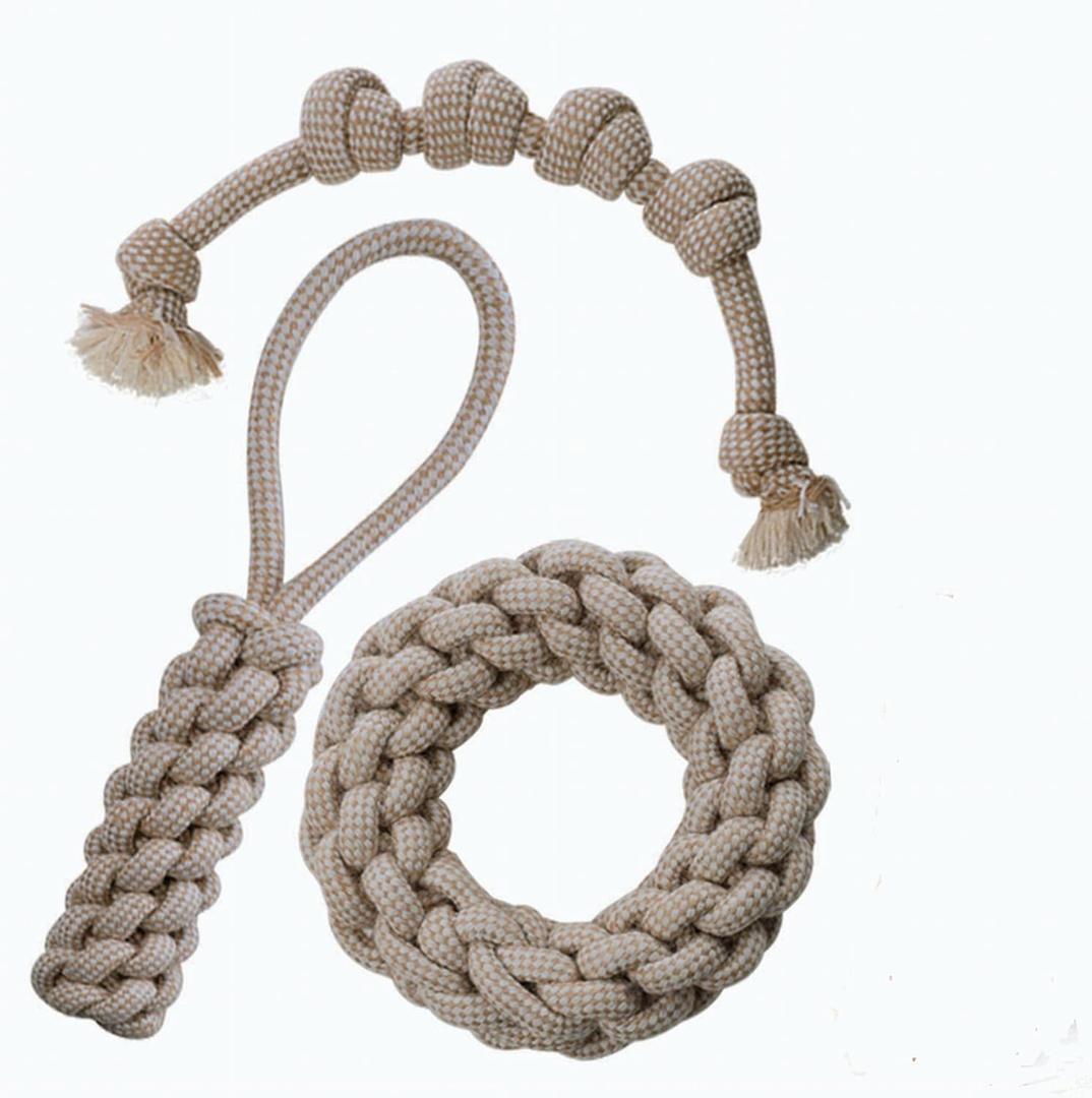 Durable Cotton Rope Dog Toy for Medium & Large Dogs  Tough Chew Toy for Aggressive Chewers  Safe, Non-Toxic, Interactive Tug & Fetch Toy  Heavy-Duty Teething Relief & Dental Health Support