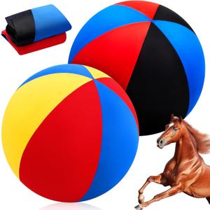 2 Pcs 40 Inch Horse Ball Covers Please Watch VCR for How to Inflation Mega Herding Play Covers for Horse Herding Ball(Cute Style)