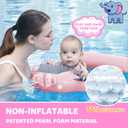 Mambobaby Baby Swim Float with Canopy & Tail Infant Pool Float Non-Inflatable Toddler Swim Float with Skin-Friendly Material for 3-24 Months Baby Boys Grils Elephant Pink, One Size