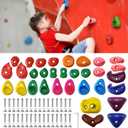 32 PCS Rock Climbing Wall for Kids,Rock Wall Climbing Holds,Adults Climbing Wall Grip Kits Holds Up to 230 lbs for Outdoor Indoor Home Playground Climbing Wall Holds