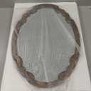 Hanging Farmhouse Oval Mirrors for Wall Decor 16 X 22 Inch, Handmade Burning Finished Oval Bathroom Mirrors for Over Sink, Rustic Wood Mirror for Entryway, Horizontal or Vertical