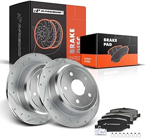 Jeep Wrangler JK Front Drilled & Slotted Brake Rotors + Ceramic Pads Kit (2007-2017)