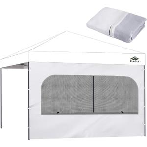 10x10 Pop Up Canopy Sidewall - 1 PC 300D Waterproof Attachable Tent Wall, Privacy Shade for Outdoor Events, Vendor Booths (Tent Not Included, with U-Shaped Window)