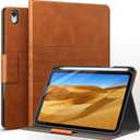 auaua Case for iPad mini 6 (A17 Pro, 2024) / iPad mini 6 Case (2021) 8.3 inch with Pencil Holder, Multiple Viewing Angles, Magnetic Closure, Auto Sleep/Wake (Brown)