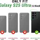 SUANPOT Compatible with Samsung Galaxy S25 Ultra Wallet case with RFID Blocking Credit Card Holder,Flip Book PU Leather Protective Cover Women Men for Samsung S25 Ultra Phone case Black