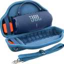 co2CREA Case for JBL Charge 6 Waterproof Portable Bluetooth Speaker, Hard Travel Bag with Detachable Shoulder Strap (Blue Case)