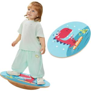 Wobble Balance Board for Kids Wooden Rocker Board Load 123Lbs, Active Play and Exercise for Toddler