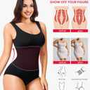 Nebility Womens' Waist Trainer Seamless Round Neck Tummy Control Shapewear Bodysuit (Black, XL)