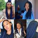 Ombre Dark Blue Braiding Hair Extensions 24 Inch 3 Packs Synthetic Jumbo Braiding Hair High Temperature Twist Crochet Braids Hair for Women (B20)