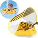 Free Swimming Baby Inflatable Baby Pool Float Ring Size Improved Bumble Bee Toddler Swim Trainer for Age of 3-36 Months (Yellow, Large)