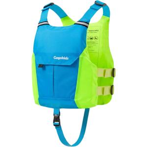 Gogokids Swim Vest for Kid 50-125 lbs, Lightweight Low Profile Swimming Aid | Front Pocket, Adjustable Buckles, Reflective Strips, Floaties for Swimming, Youth Swim Vest for Kayaking and Boating Teen 