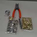 Grommet Eyelet Pliers Tool Kit, 200 pcs 1/4 Inch 6mm (Inside) Grommet Tool Kit with Washers for Leather, Tarps, Belt, Paper Card etc., Grommets Eyelets with Hole Puncher