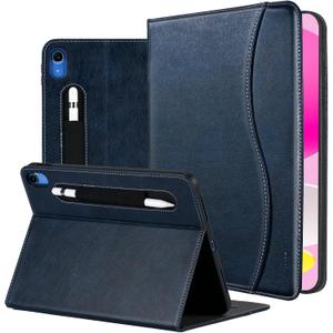 HFcoupe Case for iPad a16 11th Generation 11 Inch 2025, Book Style iPad Gen 10 Case 2022 10.9-inch, Auto Wake/Sleep Cover Stand Protective Folio with Pocket & Magnetic Closure, Navy