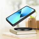 for Galaxy S25 FE Case,Dual Layer Hybrid Heavy Duty Rugged Shockproof Hard PC +Soft Silicone Protective Case for Samsung Galaxy S25 FE 6.7" 2025,Black Cat Floral Moon