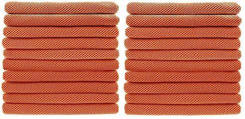 Peicees 20 Pack Microfiber Neck Cooling Towels Sports Sweat Towels Sweat Headband for Travel Beach Swimming Camping Climbing Gym Yoga Workout Backpacking, Orange