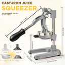 Cast Iron Hand Press, Lemon Manual Juicer, Citrus Press, Grey
