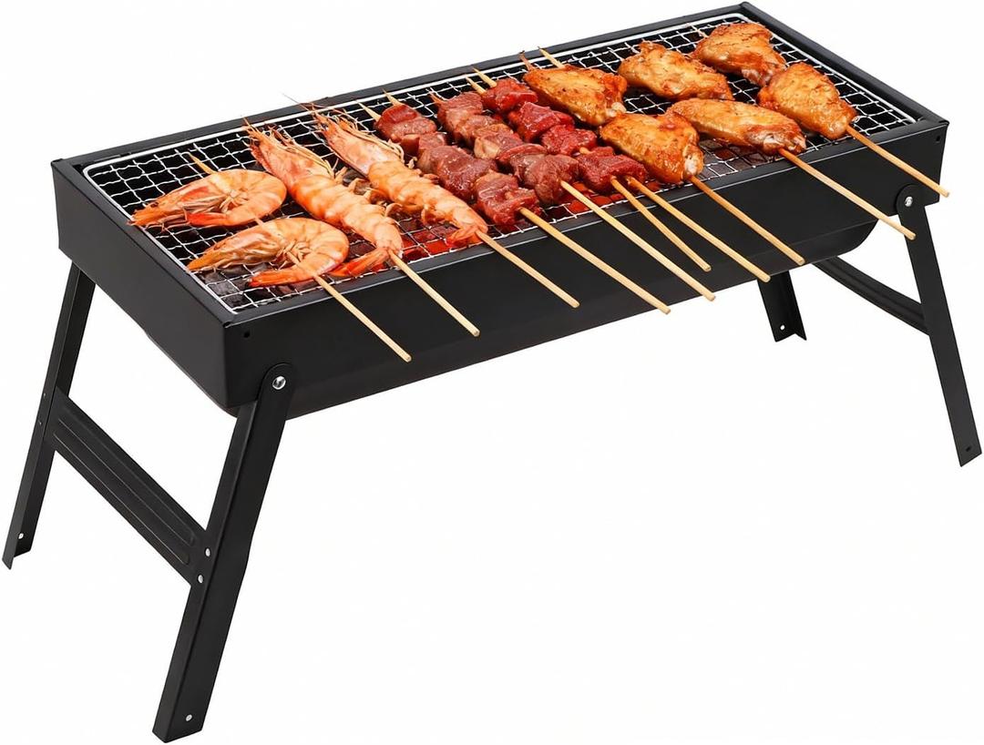 Portable BBQ Grill Home Charcoal Grill and Outdoor Folding Grill, Perfect for Traveling, Outdoor Cooking and BBQ, Camping, Picnics