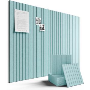 Large Felt Bulletin Board 48" x 36" Cork Board Alternative-12 Pack with 70 Safe Removable Adhesive Tabs, Cork Boards for Walls Cork Board for Home Office Classroom Pin Board-Teal Blue
