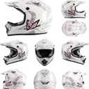 TCMT Youth Dirt Bike Helmet DOT Certified - Kids Full Face Motocross ATV Helmet with Goggles, Gloves and Helmet Bag for Off-Road, BMX, MX, Street Riding, Youth Medium (
Pattern: pink Butterfly
)