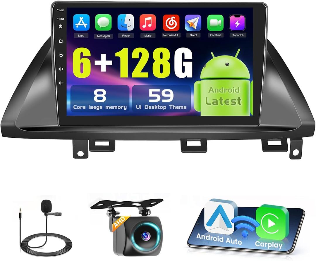 6+128G Radio for Honda Odyssey 2005 2006 2007 2008 2009 2010 CarPlay Android 15 Stereo Upgrade 8 Core 10.1'' Touch Screen GPS Navigation AHD Backup Camera