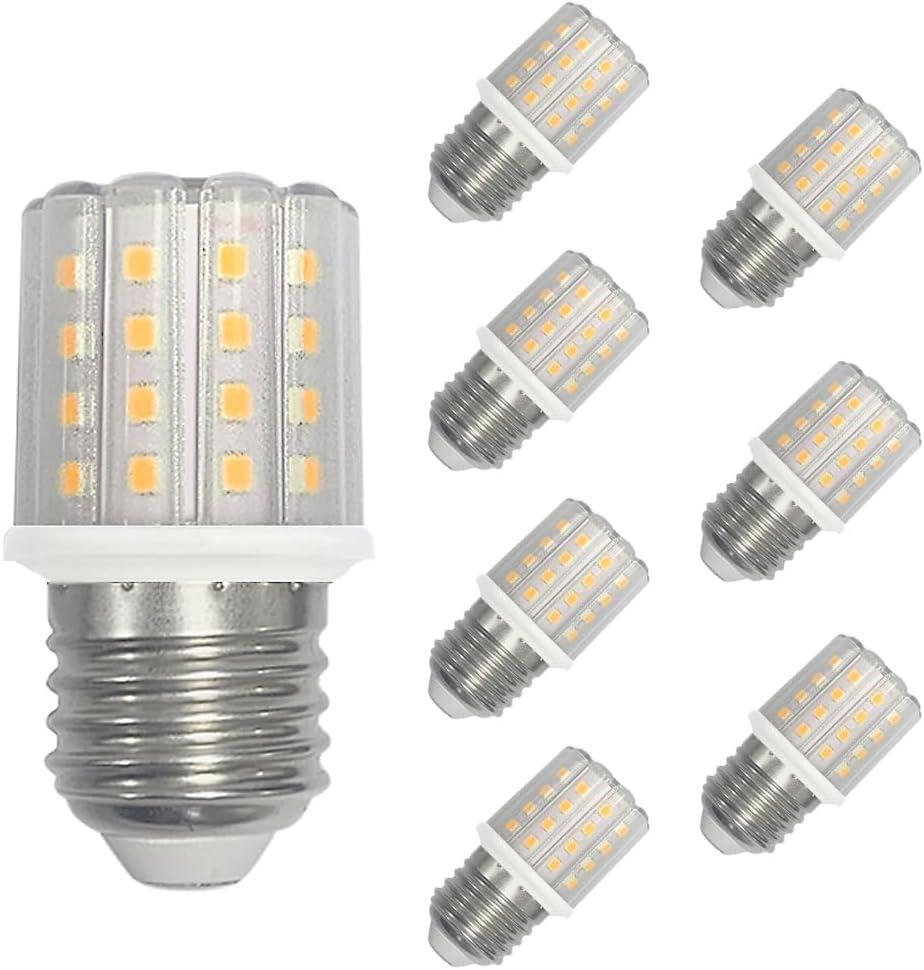 E26 LED Corn Light Bulbs,5W Warm Light 3000K, Equivalent to 60W E26 Halogen Bulbs,AC 85-265V, 360 Beam Angle,Edison Screw SES LED Corn Lamp, Not Dimmable, Pack of 8