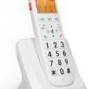 Expandable Cordless Phone with 1.8inch LCD 3 Lines Display Support 5 Handsets Connection 13 Shortcut Keys Call Block Hands-Free Calls Function 16 Languages with Big Buttons for Office Family