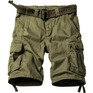 Mens Cargo Shorts Relaxed Fit Camo Casual Shorts Multi-Pocket Work Shorts with Pockets 11" Inseam (34, Military Green)